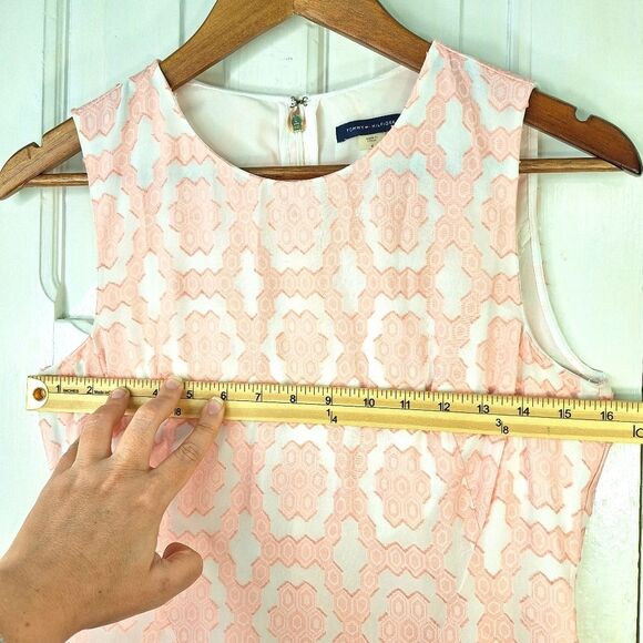 Tommy Hilfiger Geometric Sleeveless Smock Midi Dress Sz 4 - Picture 9 of 15